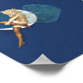 Vintage Hübsche Blue Fairy Strumpfs Blue Moon Poster (Ecke)