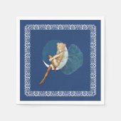 Vintage Hübsche Blue Fairy Strumpfs Blue Moon Serviette (Vorderseite)