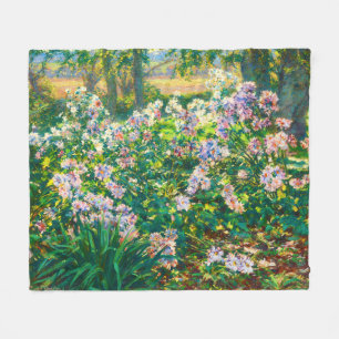 Vintage hübsche Blume Windblumenillustrierung Fleecedecke