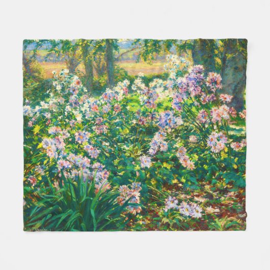 Vintage hübsche Blume Windblumenillustrierung Fleecedecke (Vorderseite (Horizontal))