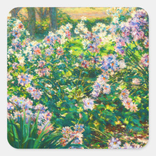 Vintage hübsche Blume Windblumenillustrierung Quadratischer Aufkleber