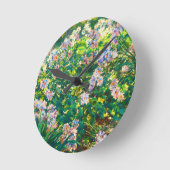 Vintage hübsche Blume Windblumenillustrierung Runde Wanduhr (Winkel)