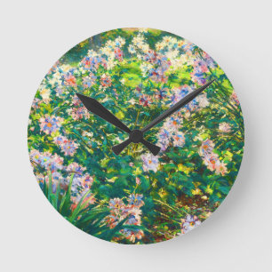 Vintage hübsche Blumen Windblumen Illustration Runde Wanduhr
