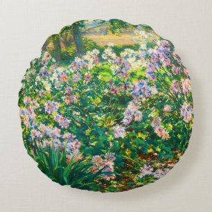Vintage hübsche Blumen Windblumen Illustration Rundes Kissen