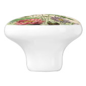 Vintage Hübsche botanische Blume Keramikknauf (Seitenansicht)