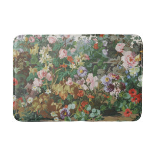Vintage hübsche bunte Blumen Blumenmalerei Badematte