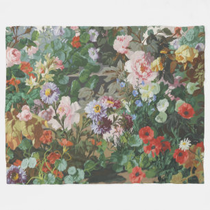 Vintage hübsche bunte Blumen Blumenmalerei Fleecedecke