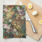 Vintage hübsche bunte Blumen Blumenmalerei Geschirrtuch (Viertel Falte)