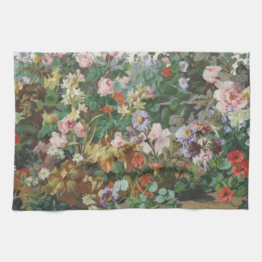 Vintage hübsche bunte Blumen Blumenmalerei Geschirrtuch (Horizontal)