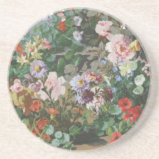 Vintage hübsche bunte Blumen Blumenmalerei Getränkeuntersetzer (Vorne)
