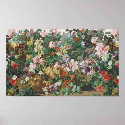 Vintage hübsche bunte Blumen Blumenmalerei Poster (Vorne)