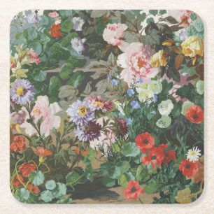 Vintage hübsche bunte Blumen Blumenmalerei Rechteckiger Pappuntersetzer