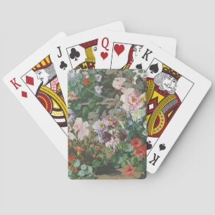 Vintage hübsche bunte Blumen Blumenmalerei Spielkarten