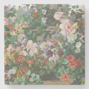 Vintage hübsche bunte Blumen Blumenmalerei Steinuntersetzer