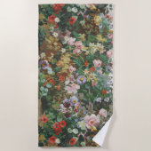 Vintage hübsche bunte Blumen Blumenmalerei Strandtuch (Vorderseite)