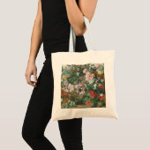 Vintage hübsche bunte Blumen Blumenmalerei Tragetasche (Vorderseite (Produkt))