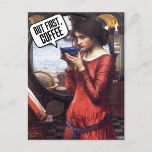 VINTAGE HÜBSCHE DAMEN KAFFEE LUSTIGE POSTKARTE