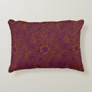 Vintage hübsche dunkorange lila Blumenmuster Dekokissen