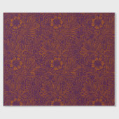 Vintage hübsche dunkorange lila Blumenmuster Geschenkpapier (Flach)