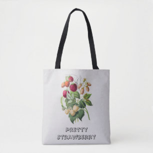 Vintage-hübsche Erdbeer-Illustration personalisier Tasche