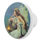 Vintage Hübsche Fee Harp Candle Ocean Keramikknauf (Rechts)