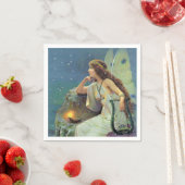 Vintage Hübsche Fee Harp Candle Ocean Serviette (Beispiel)