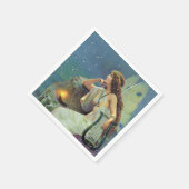 Vintage Hübsche Fee Harp Candle Ocean Serviette (Ecke)