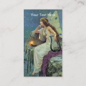 Vintage Hübsche Fee Harp Candle Ocean Visitenkarte (Rückseite)