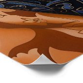 Vintage Hübsche Frau mit Niedlichen roten Katzen Poster (Ecke)