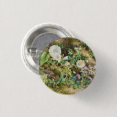 Vintage hübsche Petunien Blumen Blumenmalerei Button (Vorne & Hinten)