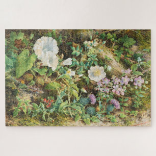Vintage hübsche Petunien Blumen Blumenmalerei Puzzle