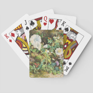 Vintage hübsche Petunien Blumen Blumenmalerei Spielkarten