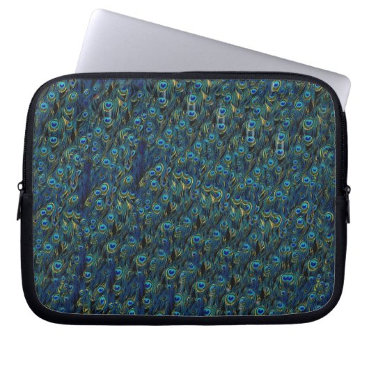 Vintage hübsche Pfau-Vogel-Feder-Tapete Laptopschutzhülle (Vorderseite)