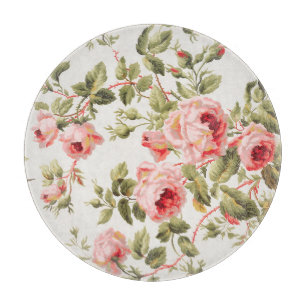 Vintage hübsche rosa Rosen Blumenmuster Schneidebrett