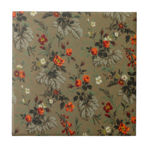 Vintage hübsche rote Rosen Blumen florales Muster Fliese