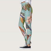 Vintage hübsche Sommerschmetterlingsvögel in Blume Leggings (Links)