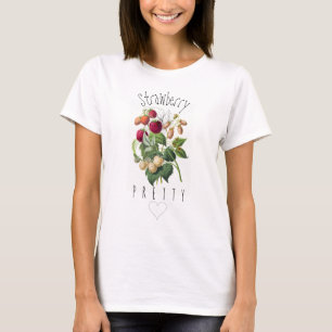 Vintage Hübsche Strawberry Illustration Personalis T-Shirt