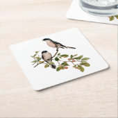 Vintage Hübsche Vögel auf einer Zweigniederlassung Rechteckiger Pappuntersetzer (angewinkelt)