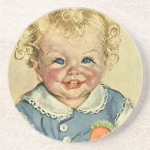 Vintage hübscher blonder skandinavischer Babyjunge Getränkeuntersetzer