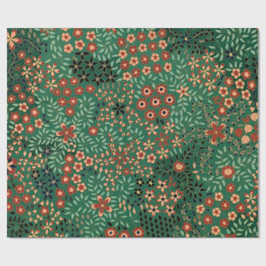 Vintage hübsches japanisches Blumenmuster Geschenkpapier (Flach)