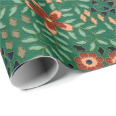 Vintage hübsches japanisches Blumenmuster Geschenkpapier (Rolleneckpunkt)