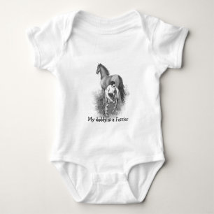 Vintage Hufschmied Pferdebeschlag Schwarz Weiß Kun Baby Strampler
