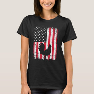 Vintage Huhn Amerikanische Flagge Tierliebhaber Zo T-Shirt
