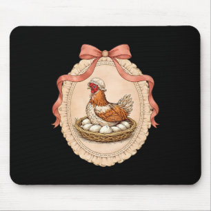 Vintage Huhn auf Nest mit Eiern Cottagecore Bauern Mousepad