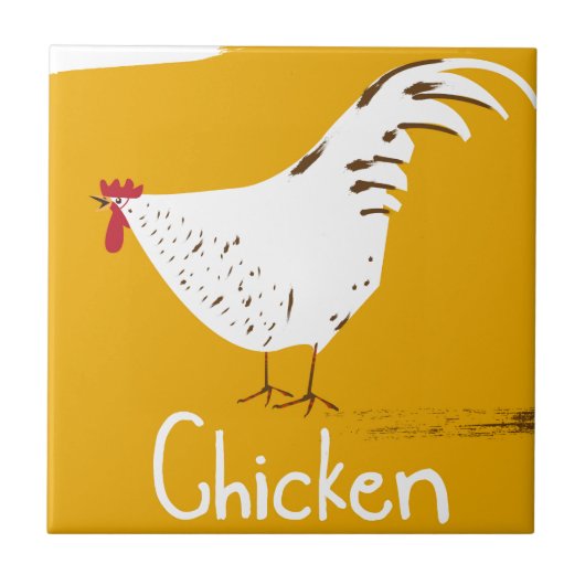 Vintage-Huhn Fliese (Vorderseite)