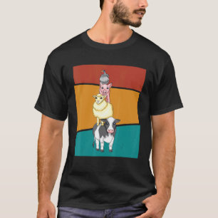 Vintage Huhn Schwein Schaf Kuh T-Shirt