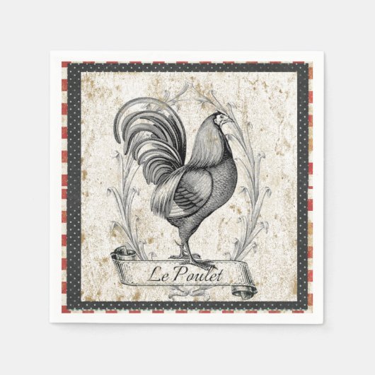 Vintage-Huhn Serviette (Vorderseite)