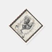 Vintage-Huhn Serviette (Ecke)