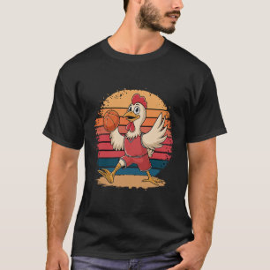 Vintage-Huhn spielt Skelett-Hühnerliebhaber-Skizze T-Shirt