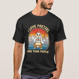 Vintage Hühnchen Ich liebe Brezeln mehr als Leute T-Shirt